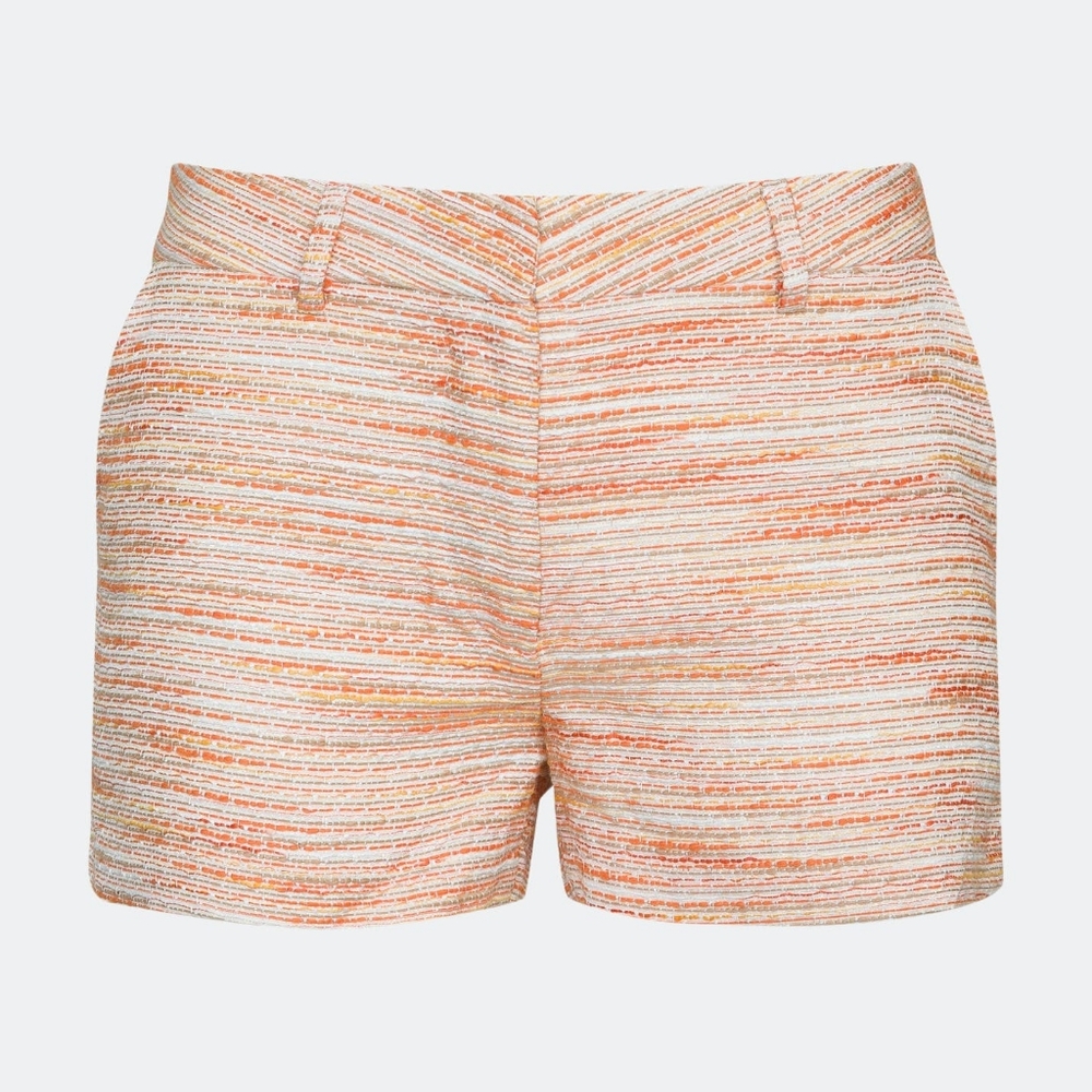 NWT QUINN "Leslie" Orange & White Metallic Tweed Shorts Size: 4